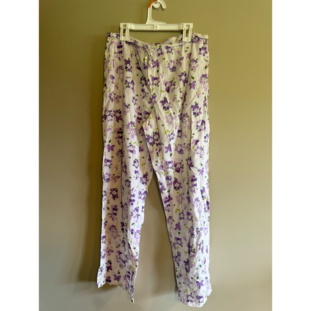 Victoria's Secret Purple Floral Cotton‎ Pajama Pants Small 168710-064